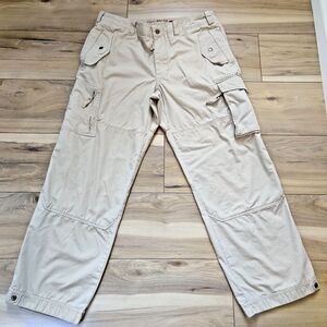Vintage Eddie Bauer Men's Double Knee Straight Soft Cotton Pants 36X32 Beige